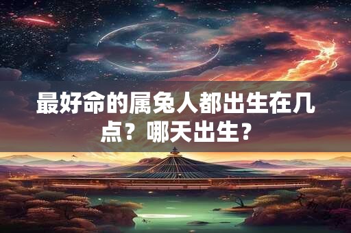 最好命的属兔人都出生在几点？哪天出生？