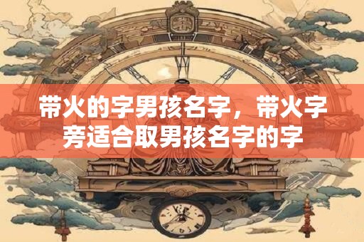 带火的字男孩名字，带火字旁适合取男孩名字的字
