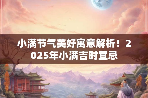 小满节气美好寓意解析！2025年小满吉时宜忌
