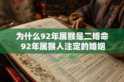 为什么92年属猴是二婚命 92年属猴人注定的婚姻