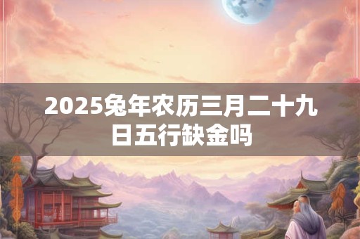 2026兔年农历三月二十九日五行缺金吗