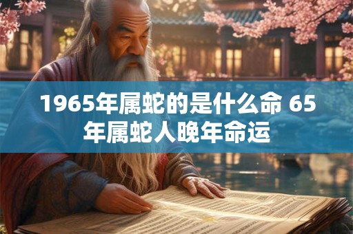 1965年属蛇的是什么命 65年属蛇人晚年命运