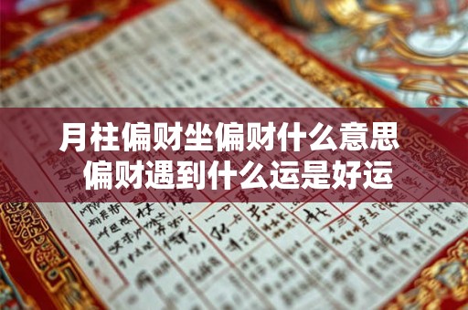 月柱偏财坐偏财什么意思  偏财遇到什么运是好运