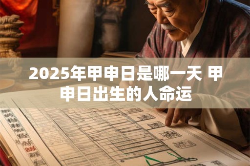 2025年甲申日是哪一天 甲申日出生的人命运