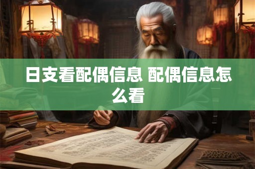 日支看配偶信息 配偶信息怎么看
