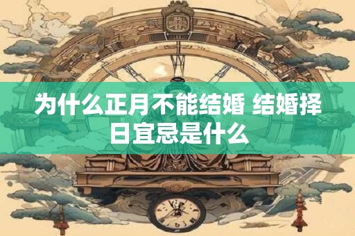 为什么正月不能结婚 结婚择日宜忌是什么