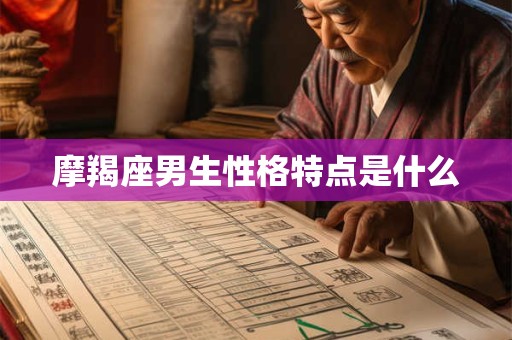 摩羯座男生性格特点是什么