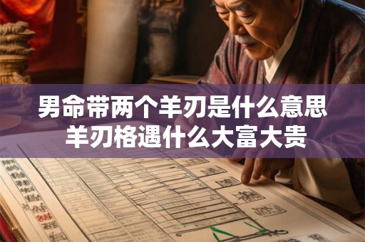男命带两个羊刃是什么意思 羊刃格遇什么大富大贵