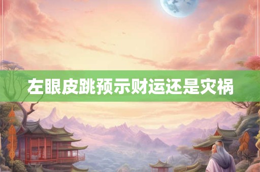 左眼皮跳预示财运还是灾祸