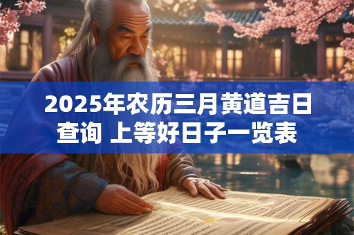 2025年农历三月黄道吉日查询 上等好日子一览表