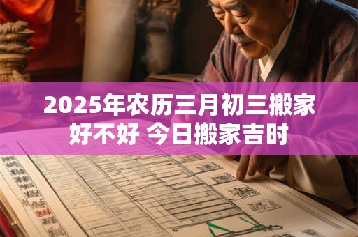 2025年农历三月初三搬家好不好 今日搬家吉时