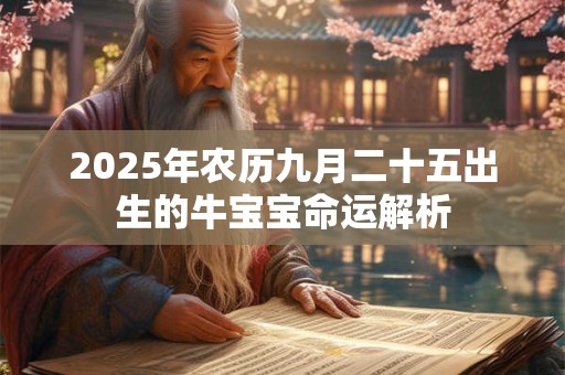 2026年农历九月二十五出生的牛宝宝命运解析