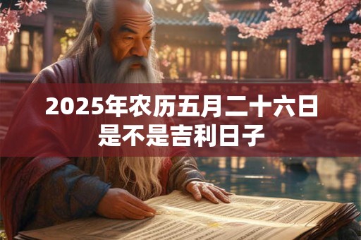 2025年农历五月二十六日是不是吉利日子