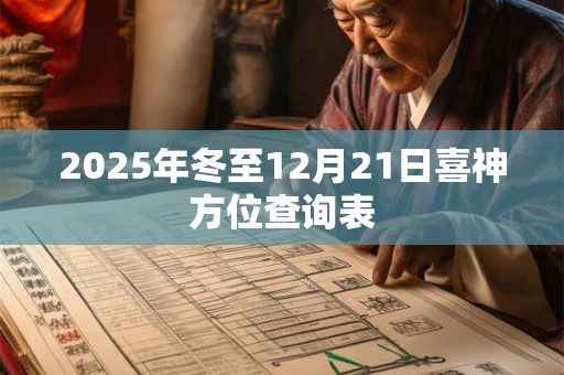 2025年冬至12月21日喜神方位查询表