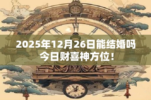 2025年12月26日能结婚吗 今日财喜神方位！