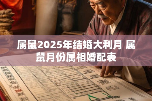 属鼠2025年结婚大利月 属鼠月份属相婚配表