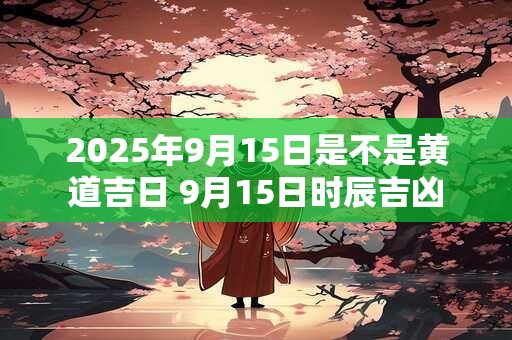 2025年9月15日是不是黄道吉日 9月15日时辰吉凶 2025年9月15日是不是黄道吉日 9月15日时辰吉凶