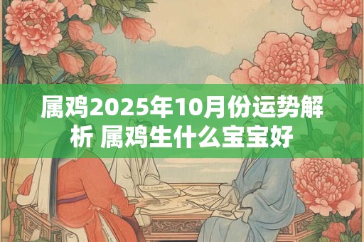 属鸡2025年10月份运势解析 属鸡生什么宝宝好