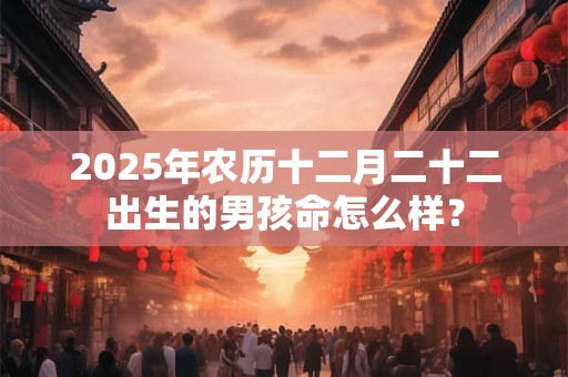 2025年农历十二月二十二出生的男孩命怎么样？