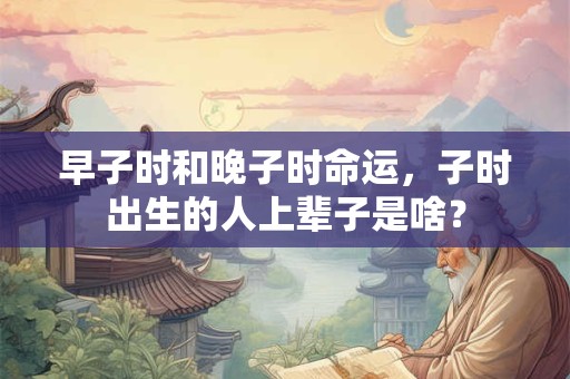 早子时和晚子时命运，子时出生的人上辈子是啥？