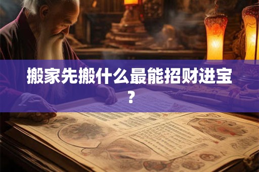 搬家先搬什么最能招财进宝？