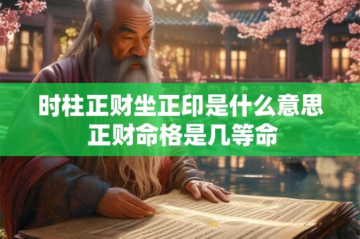 时柱正财坐正印是什么意思 正财命格是几等命