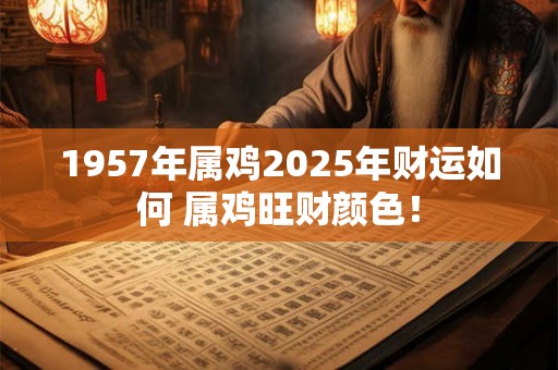 1957年属鸡2025年财运如何 属鸡旺财颜色! 1957年属鸡2025年财运如何 属鸡旺财颜色!