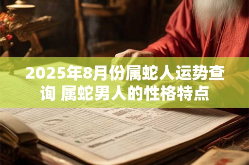 2025年8月份属蛇人运势查询 属蛇男人的性格特点