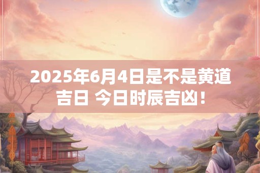 2025年6月4日是不是黄道吉日 今日时辰吉凶！