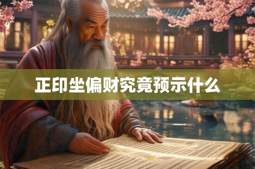 正印坐偏财究竟预示什么