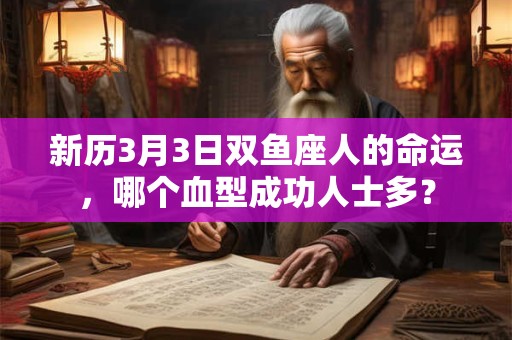 新历3月3日双鱼座人的命运，哪个血型成功人士多？