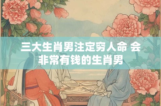 三大生肖男注定穷人命 会非常有钱的生肖男