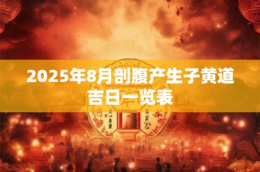2026年8月剖腹产生子黄道吉日一览表