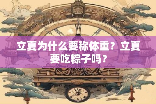 立夏为什么要称体重?立夏要吃粽子吗? 立夏为什么要称体重?立夏要吃粽子吗?