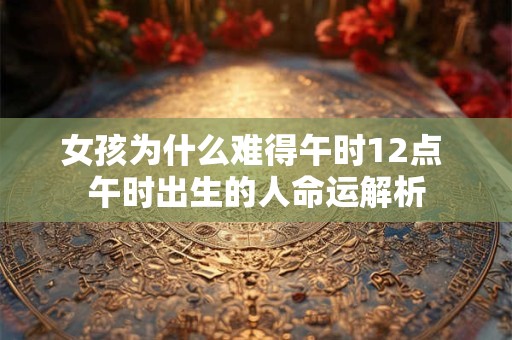 女孩为什么难得午时12点 午时出生的人命运解析