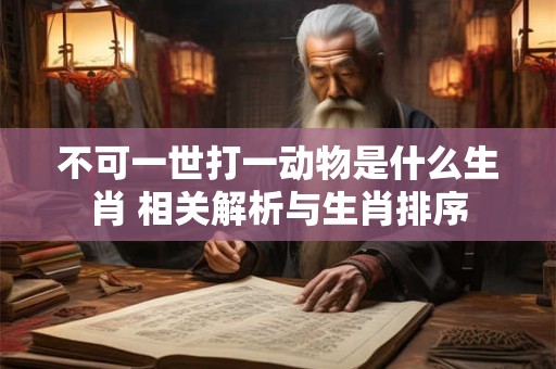 不可一世打一动物是什么生肖 相关解析与生肖排序