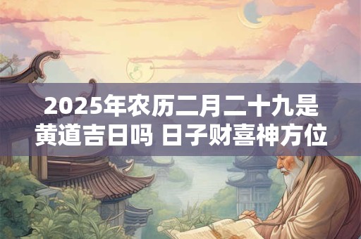 2025年农历二月二十九是黄道吉日吗 日子财喜神方位