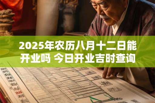 2025年农历八月十二日能开业吗 今日开业吉时查询