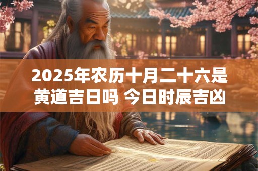 2025年农历十月二十六是黄道吉日吗 今日时辰吉凶