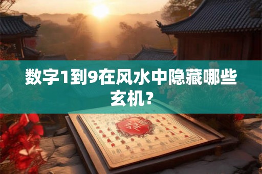 数字1到9在风水中隐藏哪些玄机？