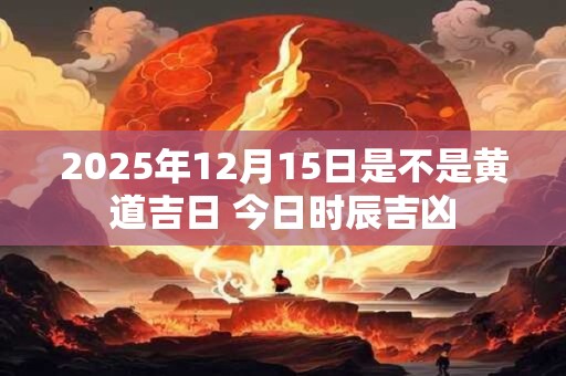 2025年12月15日是不是黄道吉日 今日时辰吉凶