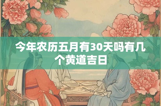 今年农历五月有30天吗有几个黄道吉日