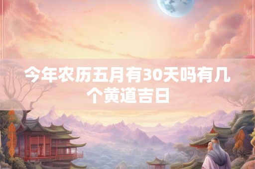 今年农历五月有30天吗有几个黄道吉日