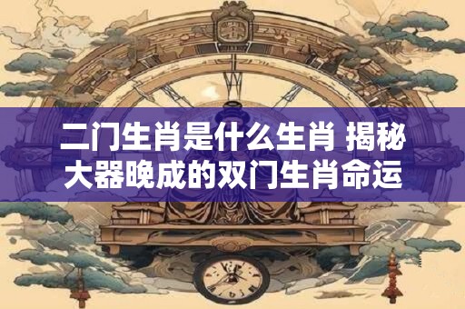 二门生肖是什么生肖 揭秘大器晚成的双门生肖命运