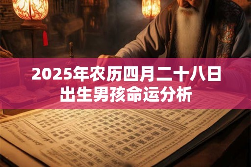 2025年农历四月二十八日出生男孩命运分析