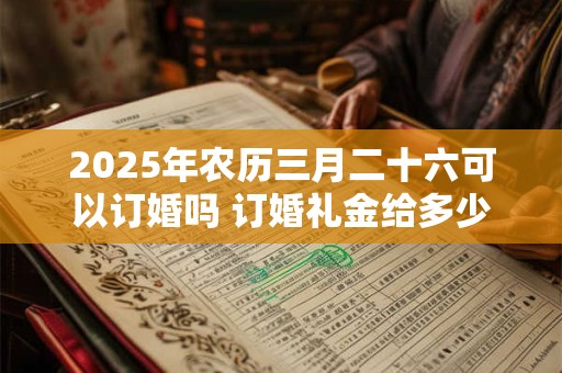 2025年农历三月二十六可以订婚吗 订婚礼金给多少 2025年农历三月二十六可以订婚吗 订婚礼金给多少