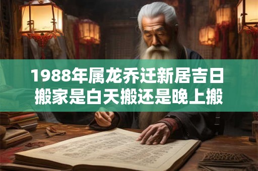 1988年属龙乔迁新居吉日 搬家是白天搬还是晚上搬