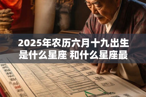 2025年农历六月十九出生是什么星座 和什么星座最合