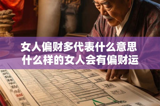 女人偏财多代表什么意思 什么样的女人会有偏财运