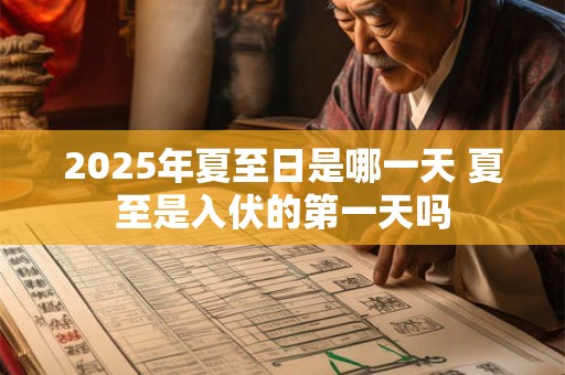 2025年夏至日是哪一天 夏至是入伏的第一天吗